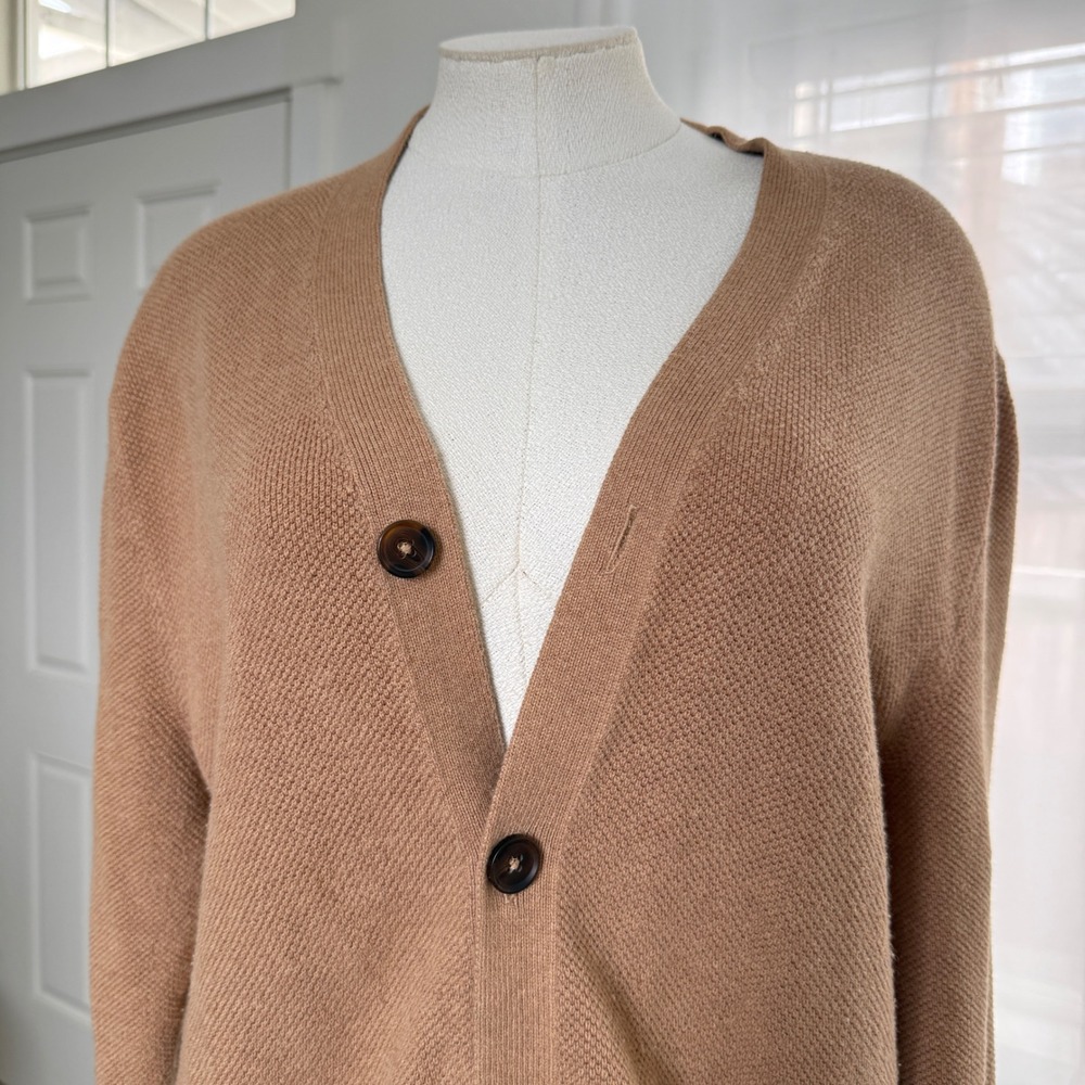 Abercrombie Fitch Brown Cotton Cashmere Button Cardigan Sweater XL Gilmore Girls - Picture 5 of 8